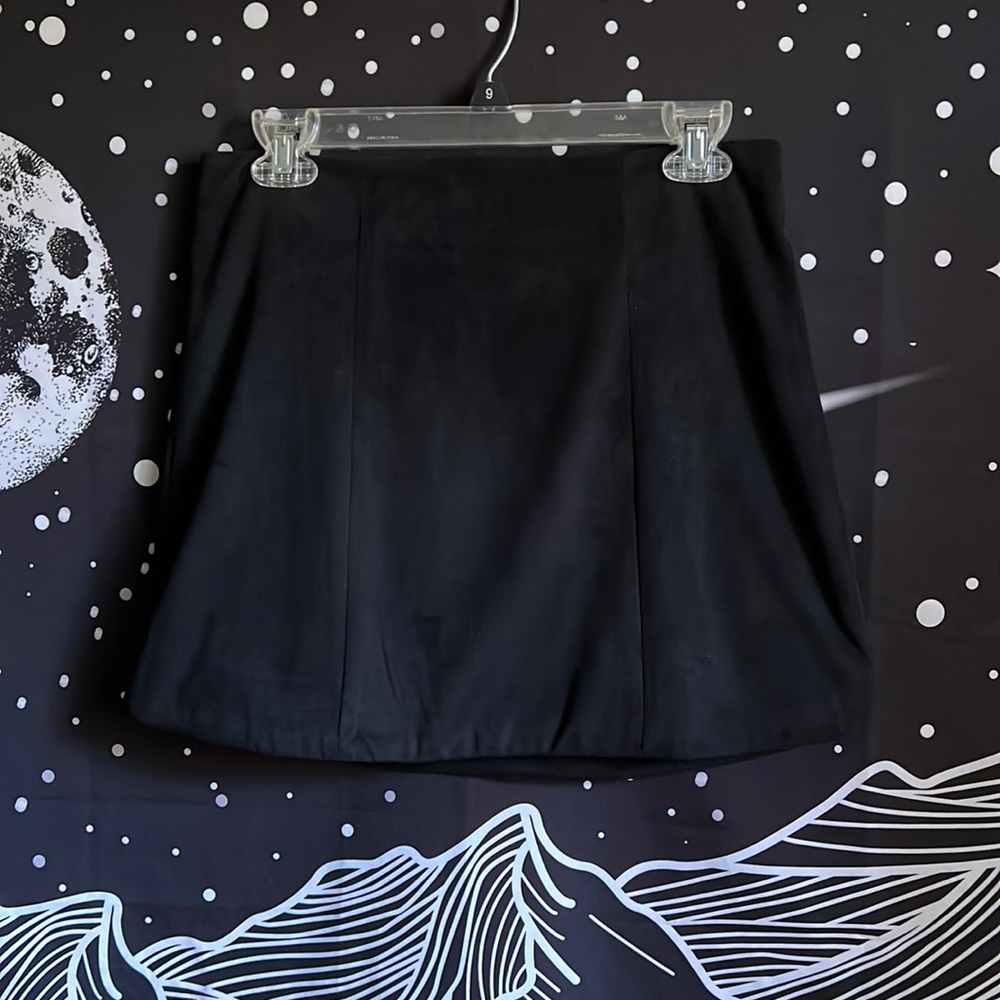 Suede Black Mini Skirt